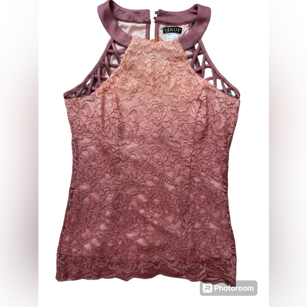 Venus Glitter Ombré Lace Top.